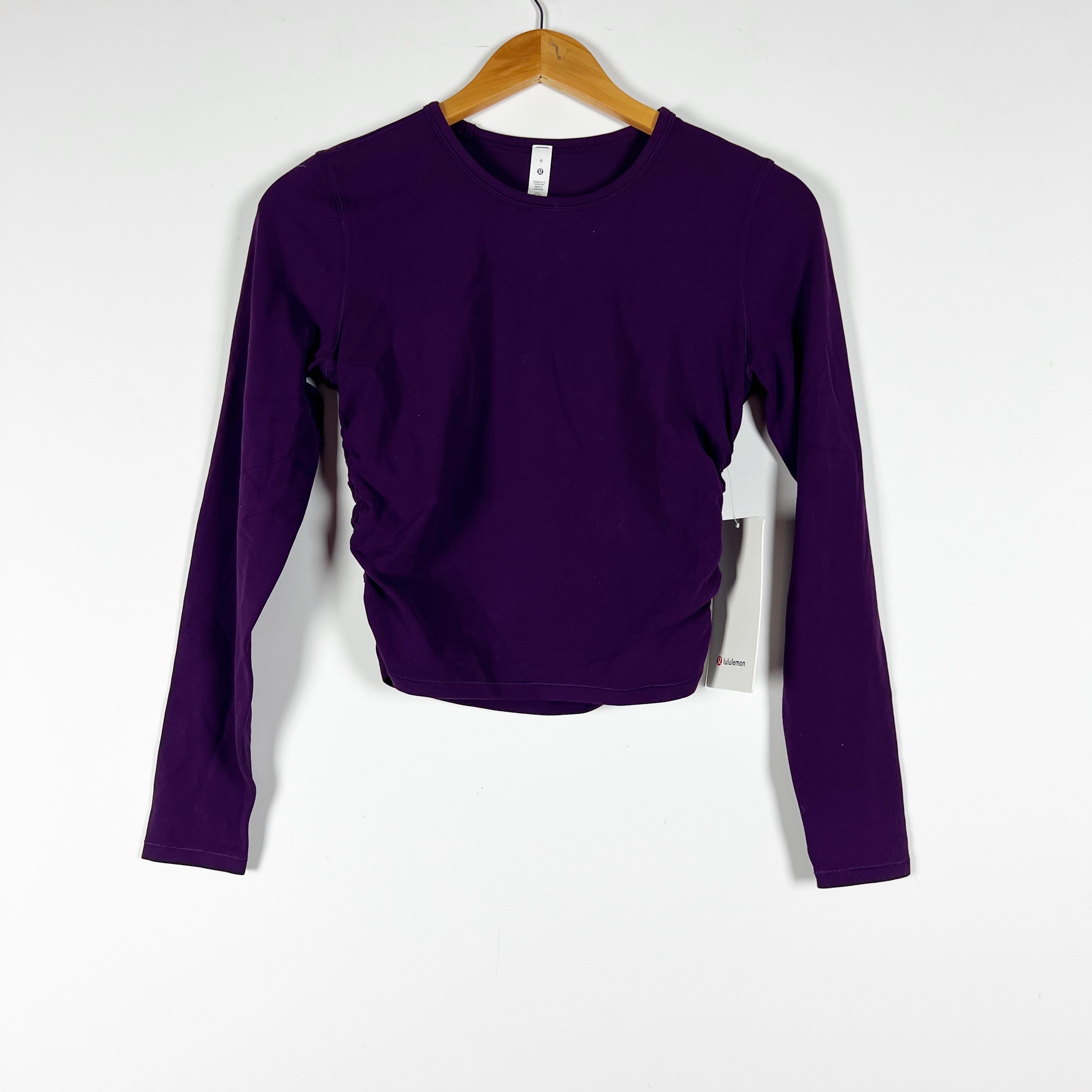 NEW Lululemon All It Takes Long Sleeve Nulu Ruched Tee Shirt Dramatic Magenta 6