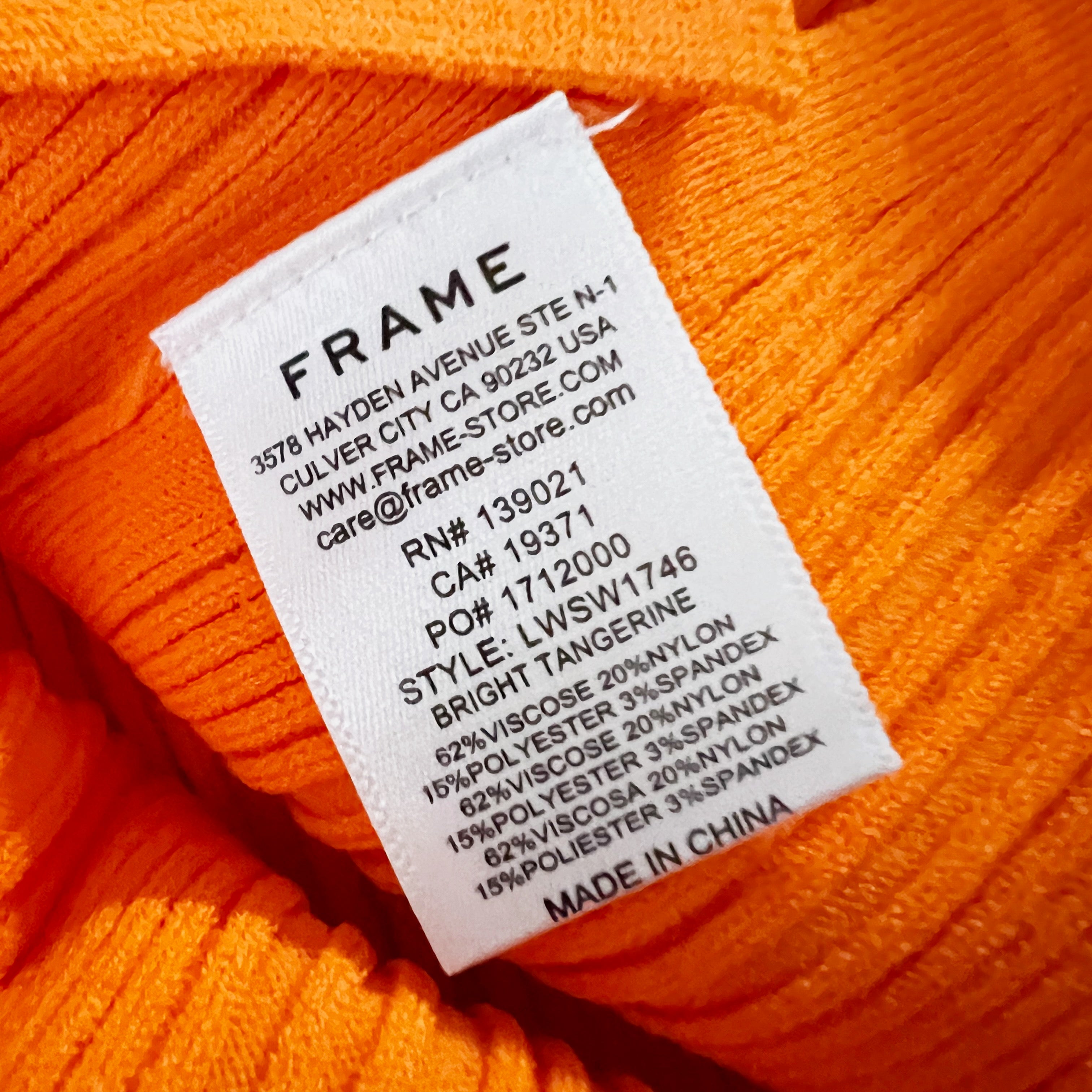 Frame Women's Ribbed Knit Stretch Cut Out Sleeveless Tank Top Bright Tangerine S
