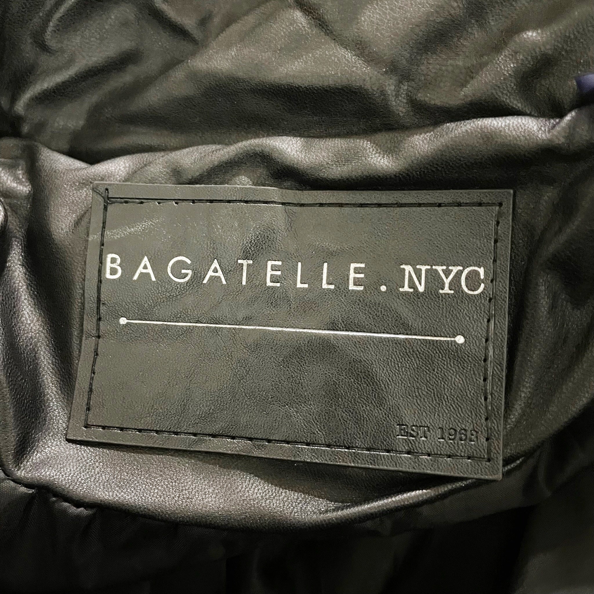 Bagatelle NYC Faux Vegan Leather Quilted Puffer Snap Button Jacket Black M