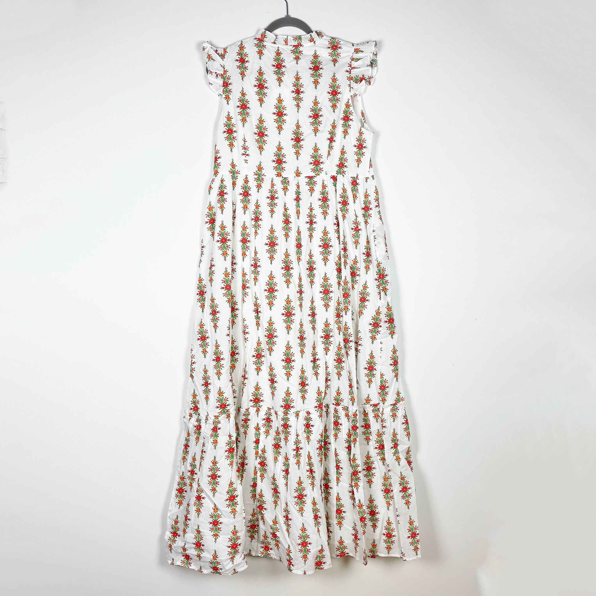 NEW Banjanan Constance Cotton Kashmir Trail Coconut Floral Print Maxi Dress XL