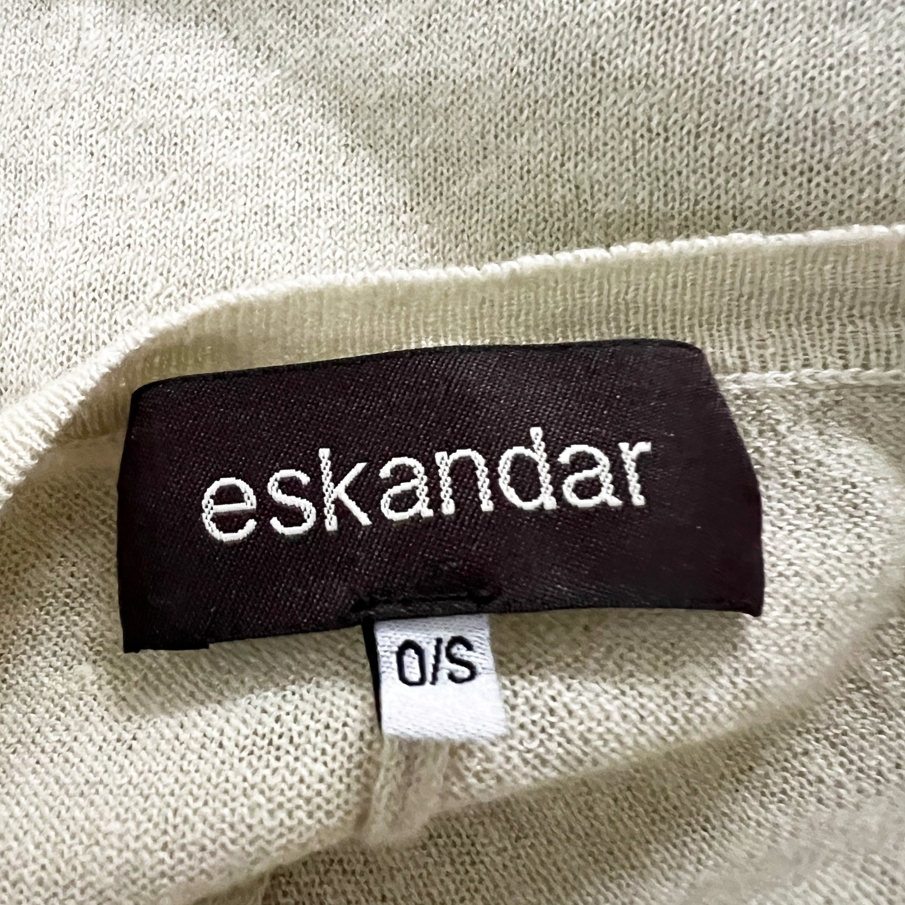 Eskandar Linen Cashmere Knit Lightweight Crew Neck Boxy Oversized Sweater OS