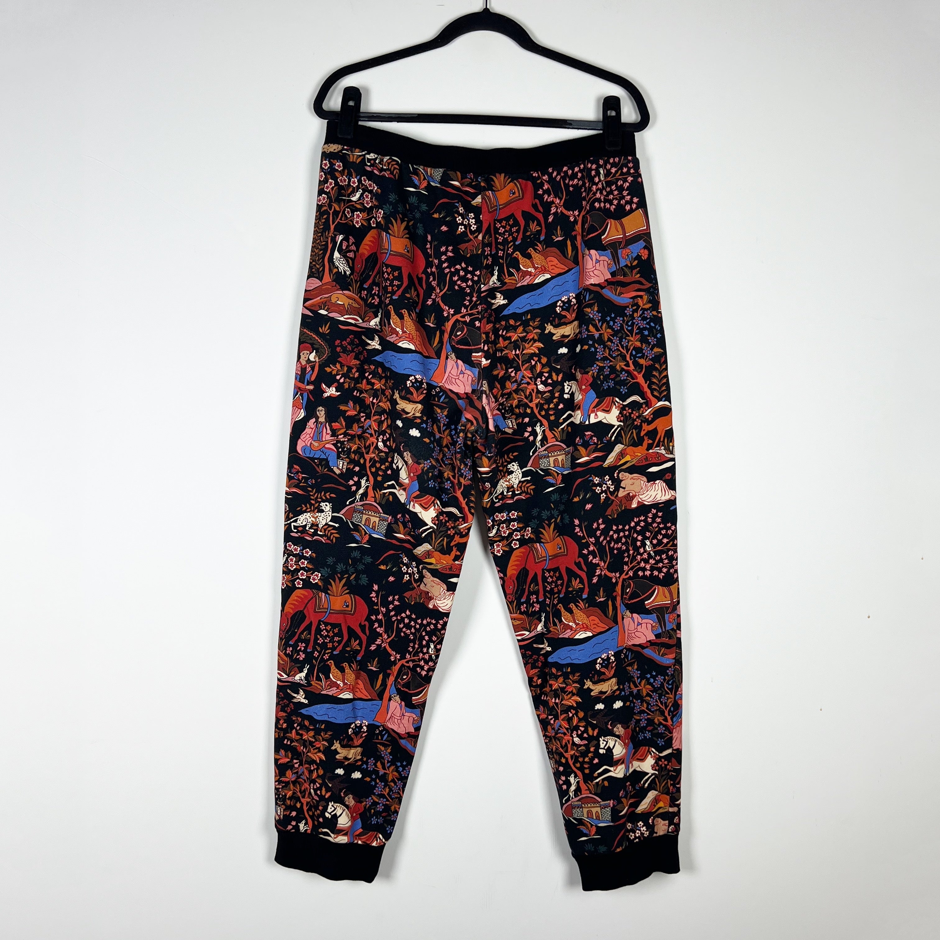 Rhode Harry Print Pattern Horse Nature French Terry Cotton Ankle Crop Joggers XL