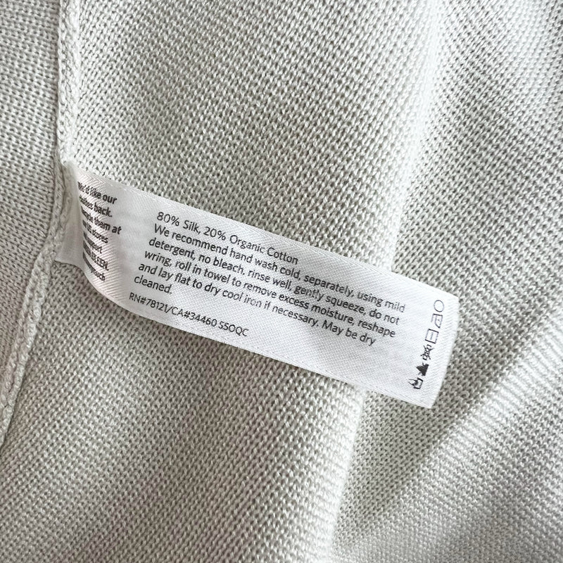 Eileen Fisher Woman Silk Organic Cotton Sleeveless Open Front Waterfall Cardigan