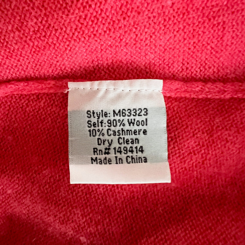 Johnny Was Sedona Wool Cashmere Knit Floral Embroidered Patch Pocket Sweater L