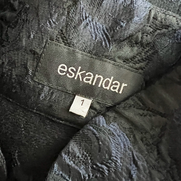 Eskandar Linen Cotton Floral Flower Jacquard Woven Print Pattern Jacket Coat L
