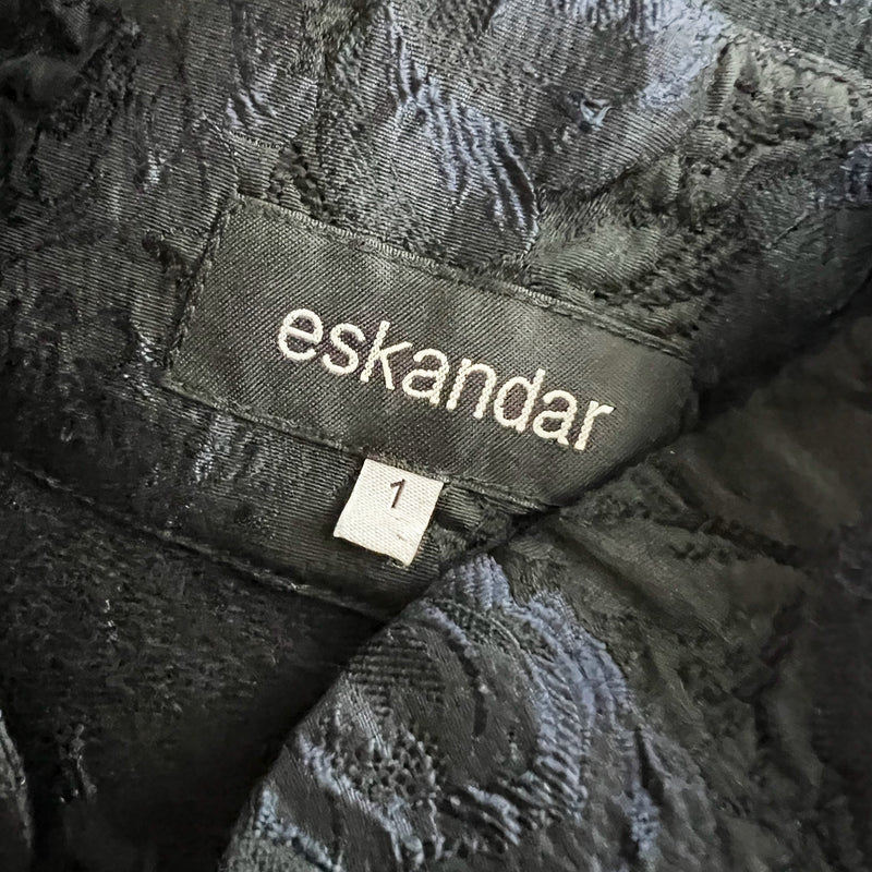 Eskandar Linen Cotton Floral Flower Jacquard Woven Print Pattern Jacket Coat L