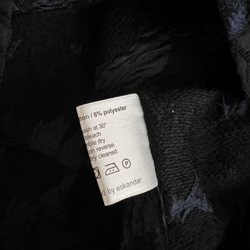 Eskandar Linen Cotton Floral Flower Jacquard Woven Print Pattern Jacket Coat L