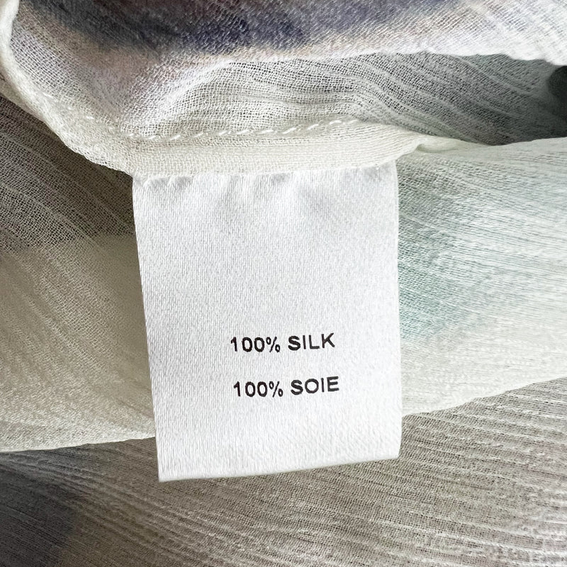 Adam Lippes Silk Chiffon Semi Sheer Abstract Polka Dot Print Kaftan Mini Dress