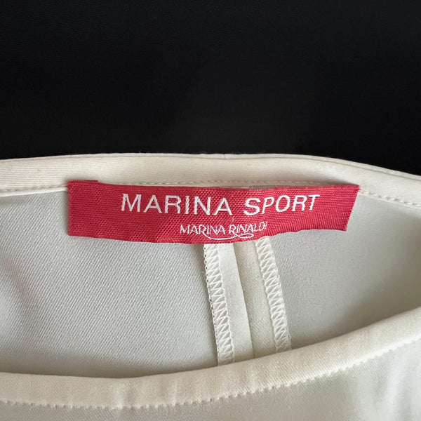 Marina Rinaldi Sport Black White Colorblock Short Sleeve Pullover Midi Dress L