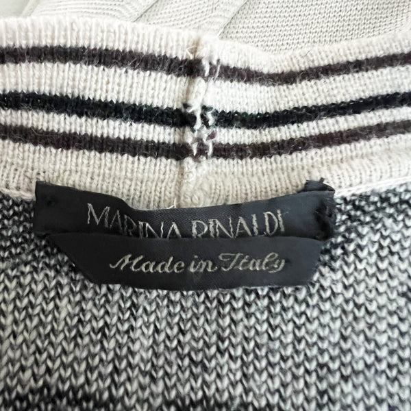 Marina Rinaldi Women's Made In Italy Wool Blend Knit Cardigan Sweater Printed XL