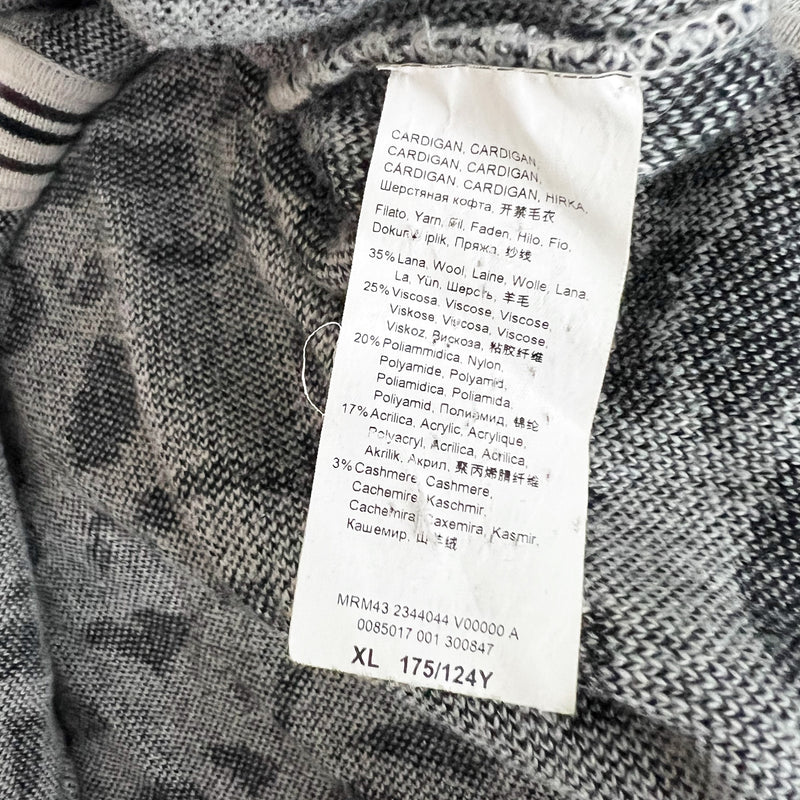 Marina Rinaldi Women's Made In Italy Wool Blend Knit Cardigan Sweater Printed XL