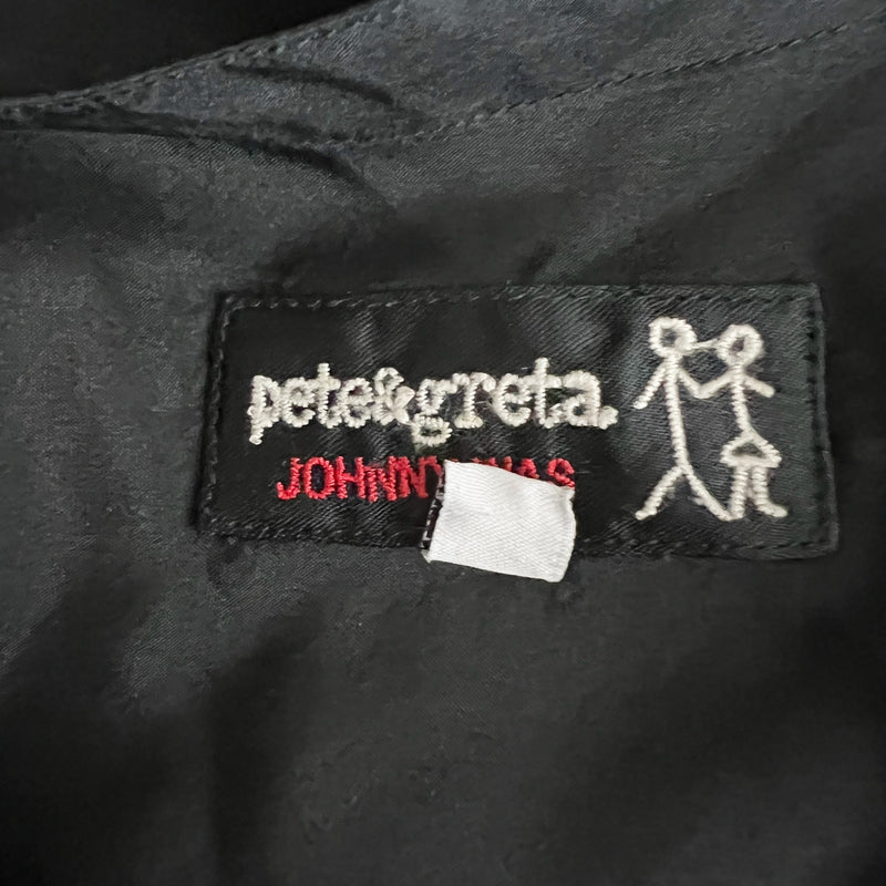 Johnny Was Shaki Silk Chiffon Pleated Pintuck Long Sleeve Quarter Button Blouse