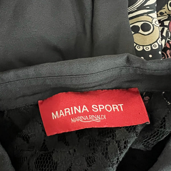 Marina Rinaldi Sport Camicia Chemise Printed Lace Collared Blouse Shirt Top XL