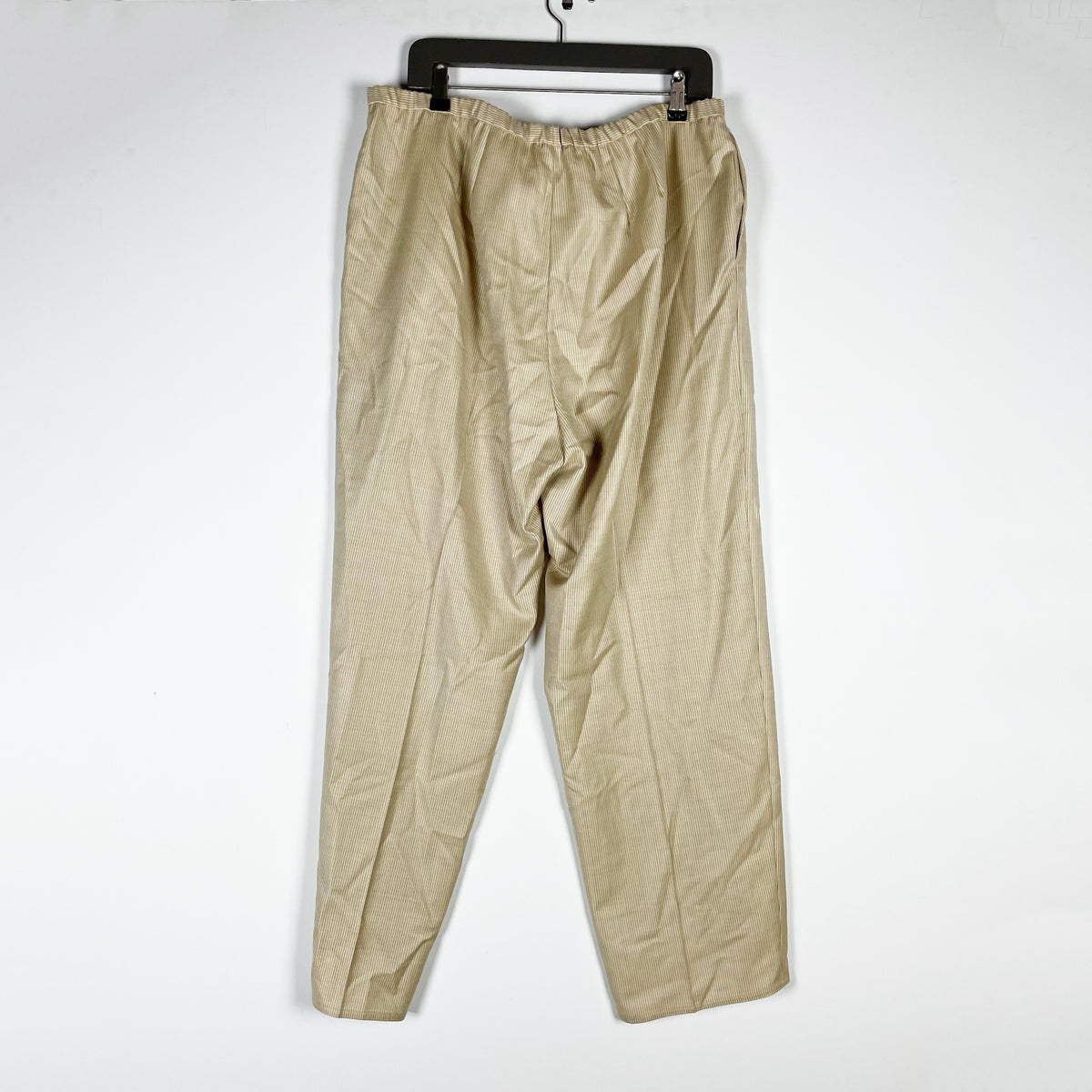 Shamask Silk Wool Blend Woven Mid Rise Straight Waist Straight Leg Stripe Pants
