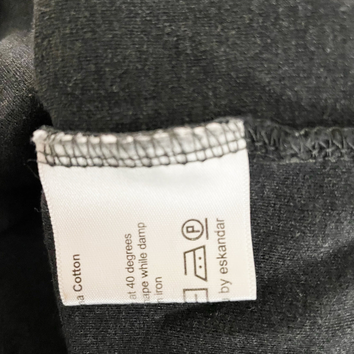 Eskandar Women's Pima Cotton Stretch Knit Cowl Neck Front Pocket Sweater Gray 1