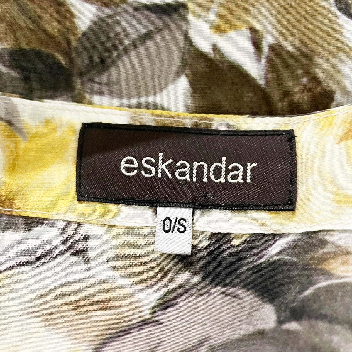 Eskandar Antique Floral Flower Print Silk Chiffon Open Front Cardigan Sweater OS