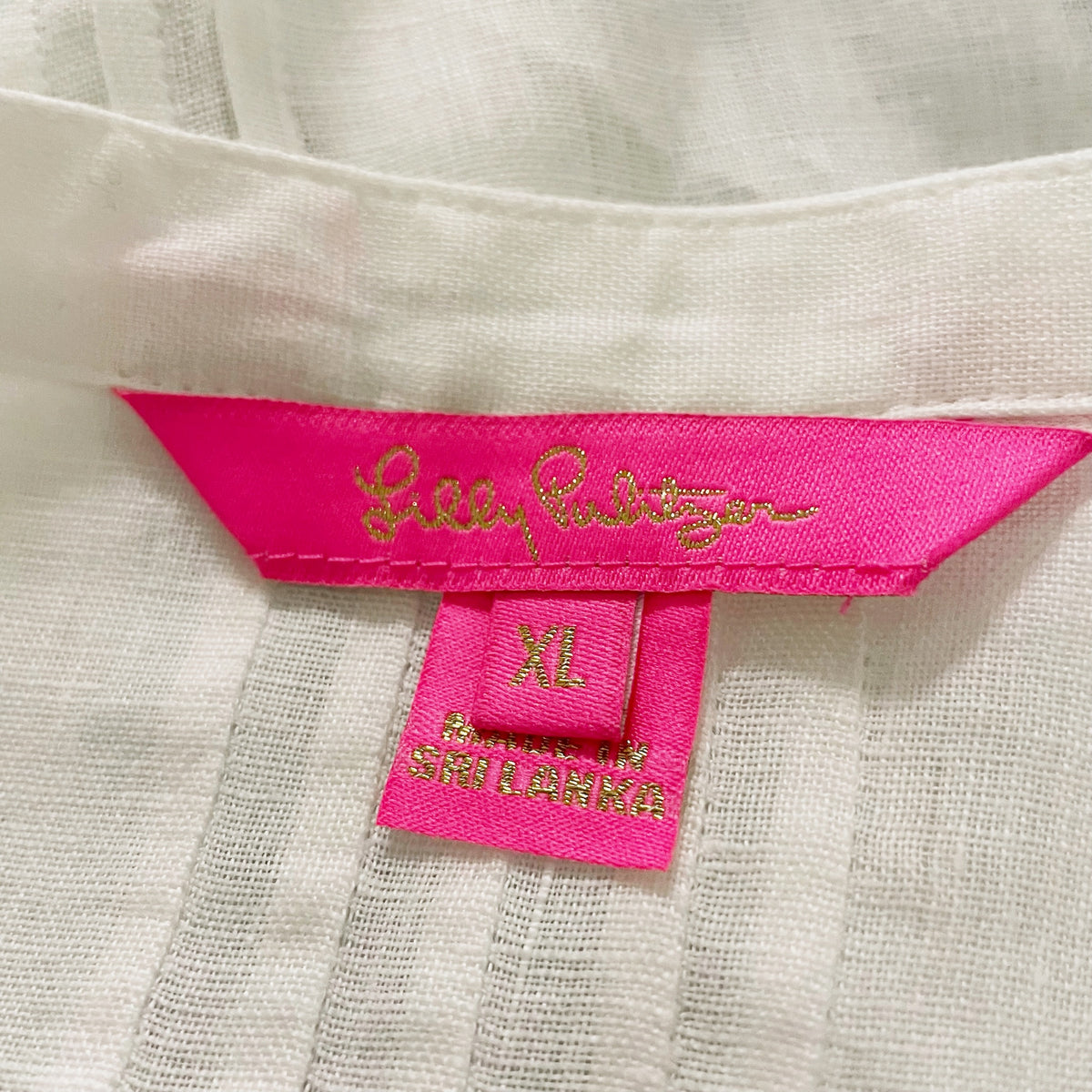 Lilly Pulitzer Women's Sarasota Linen Quarter Sleeve Pintuck Tunic Blouse White