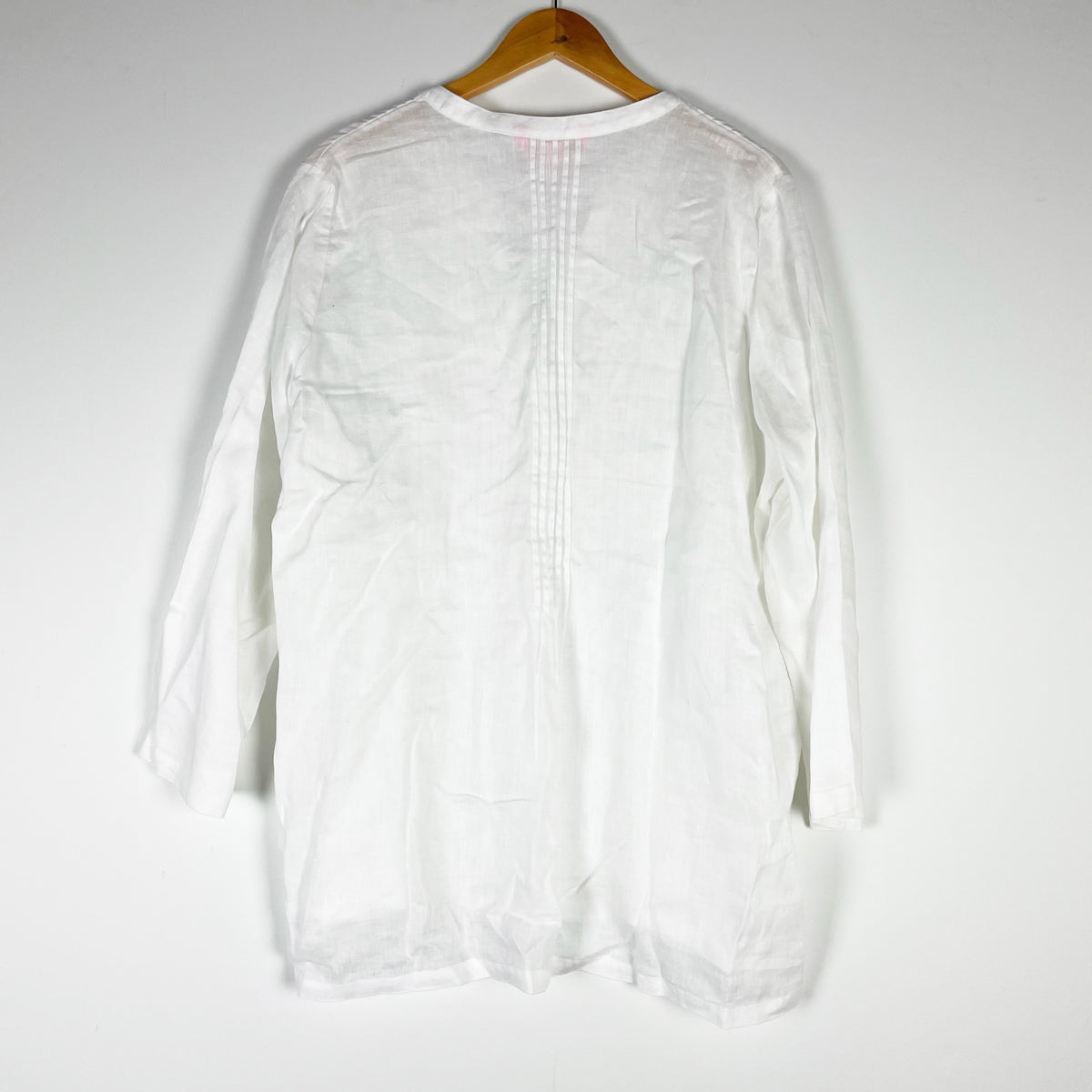 Lilly Pulitzer Women's Sarasota Linen Quarter Sleeve Pintuck Tunic Blouse White