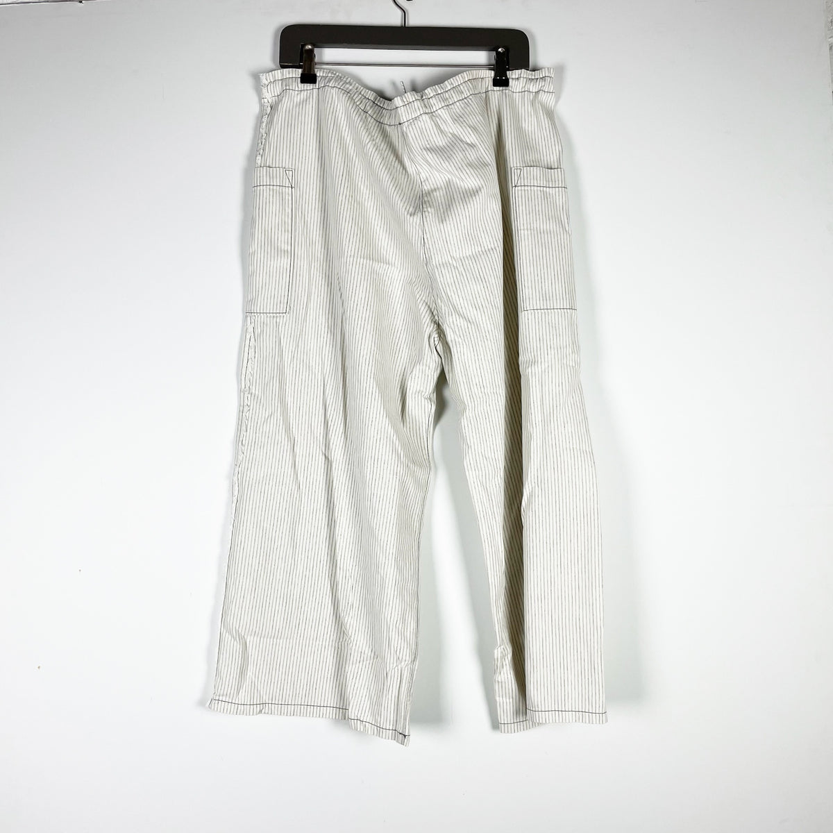 Flora Animalia Organic Cotton Stripe Print Wide Leg Pants Ivory Gray One Size