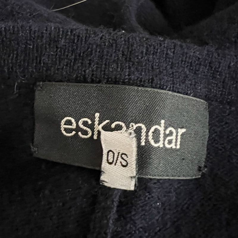 Eskandar Slim Sleeve 100% Cashmere Knit Stretch Button Front Cardigan Sweater OS