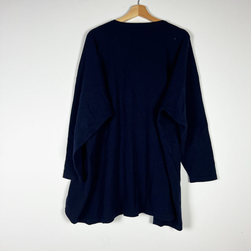 Eskandar Slim Sleeve 100% Cashmere Knit Stretch Button Front Cardigan Sweater OS