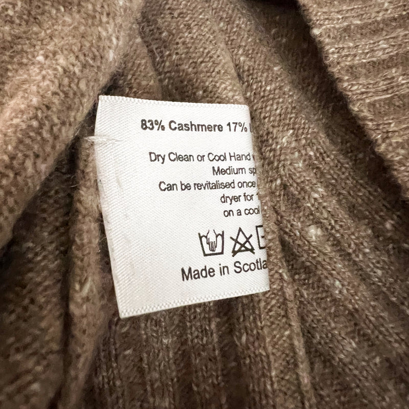 Eskandar Cashmere Lamb Wool Knit Stretch Button Front Boxy Cardigan Sweater OS