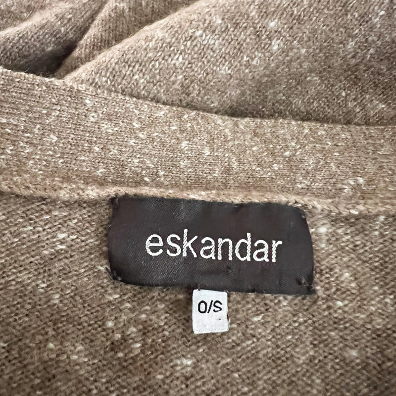 Eskandar Cashmere Lamb Wool Knit Stretch Button Front Boxy Cardigan Sweater OS