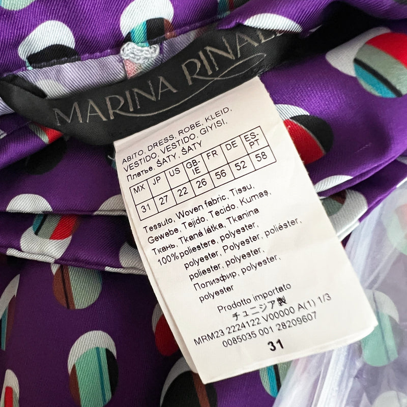 Marina Rinaldi Dovizia Printed Collared Button Front Satin Midi Shirt Dress XL