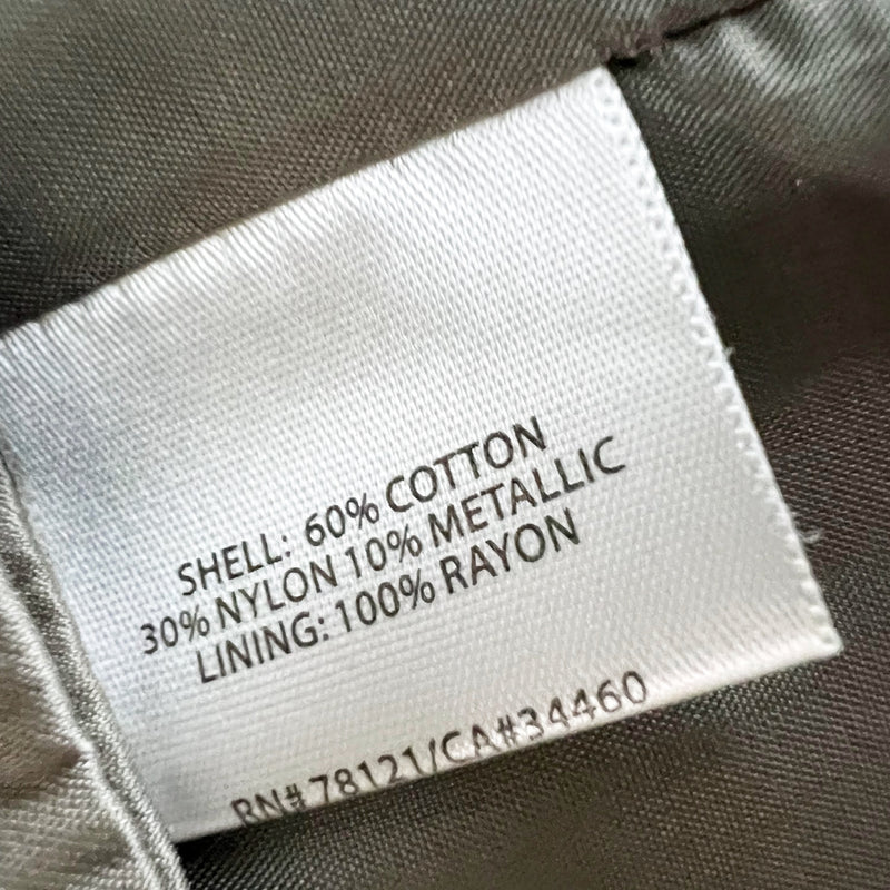 Eileen Fisher Woman Cotton Satin Metallic Sheen Collared One Button Blazer 1X