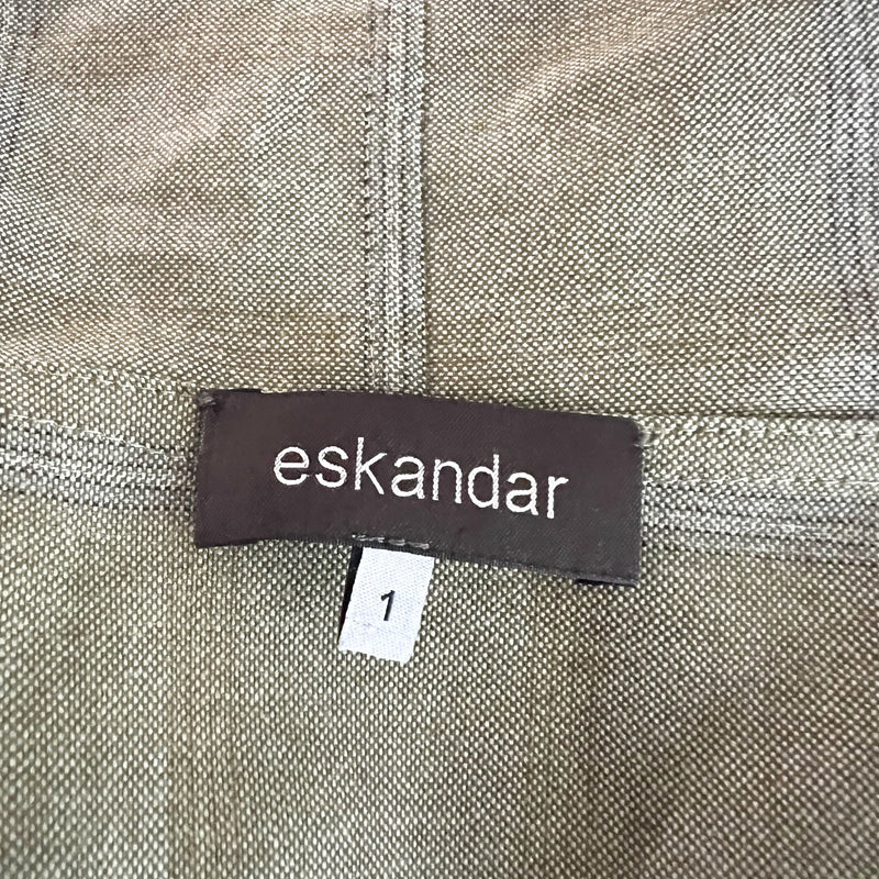 Eskandar Cashmere Woven Waterfall Drape Collar Open Front Blazer Jacket Cardigan