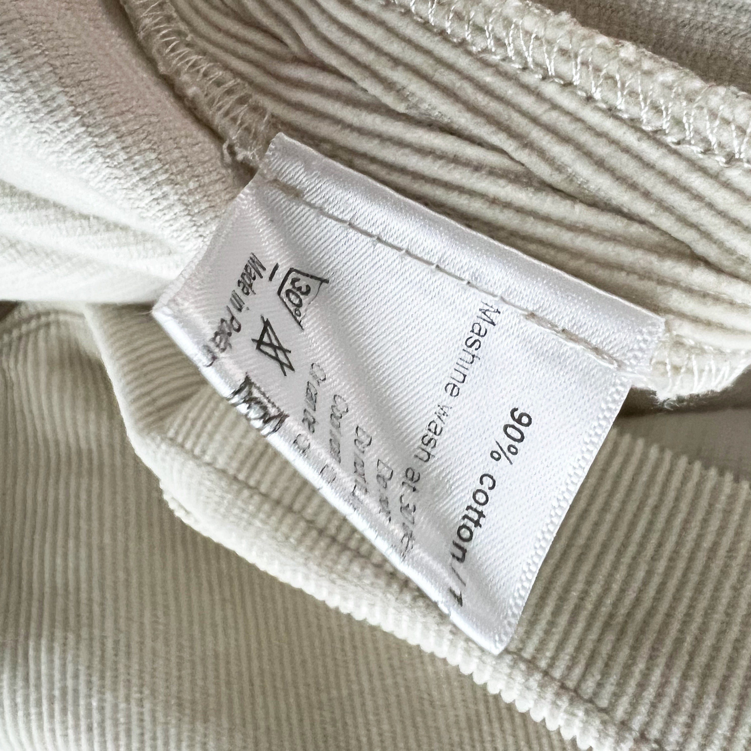 Eskandar Small Cord A Line Pleated Corduroy Velvet Velour Button Jacket Beige L