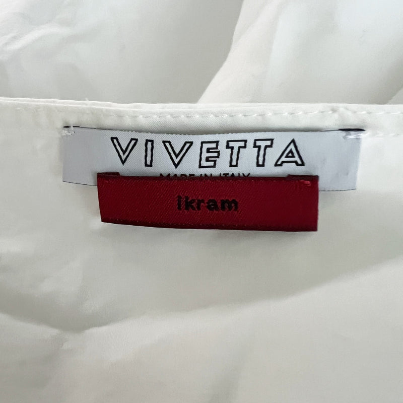 Vivetta Made In Italy Cotton Poplin Pintuck Oversized Blouse Shirt Top White XL
