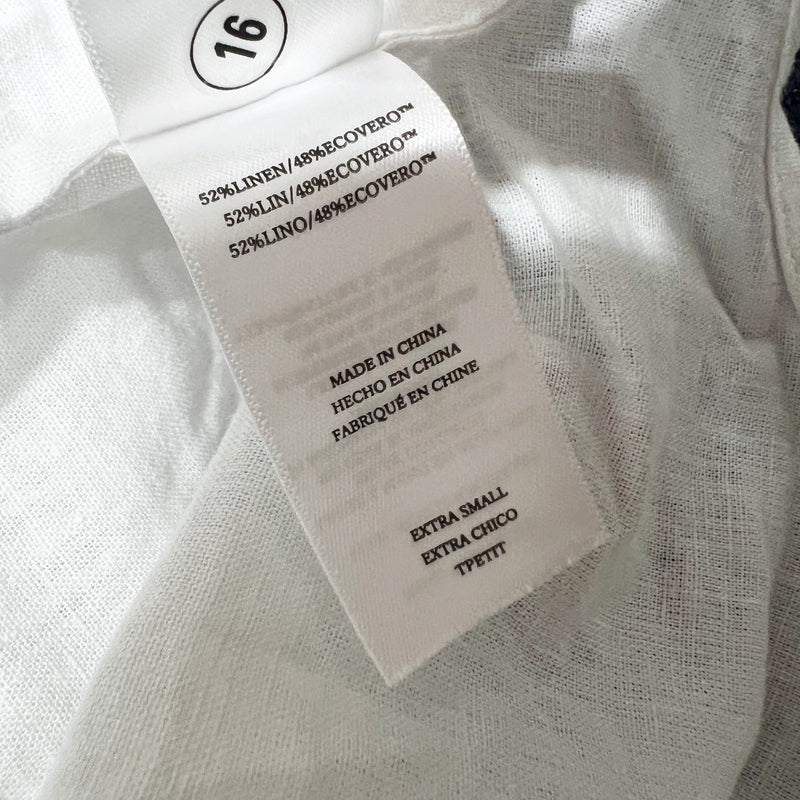 Rails Jamie White Eyelet Stars Lace Cut Out Perforates Linen Blouse Shirt Top XS