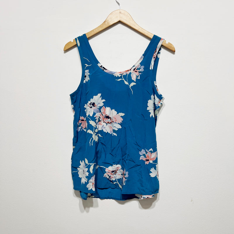 Joie Annabeth Silk Chiffon Floral Flower Print Pattern Scoop Neck Tank Top Small