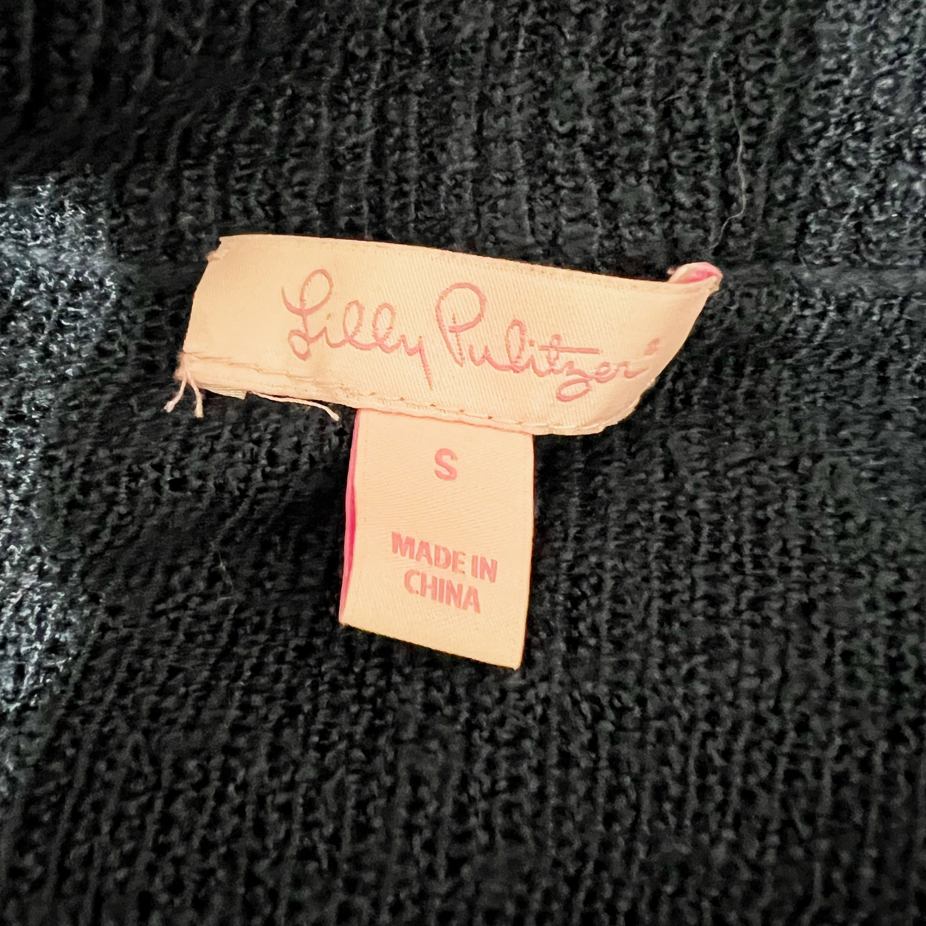 Lilly Pulitzer Amalie Knit Open Front Circle Hem Cardigan Sweater True Navy Blue