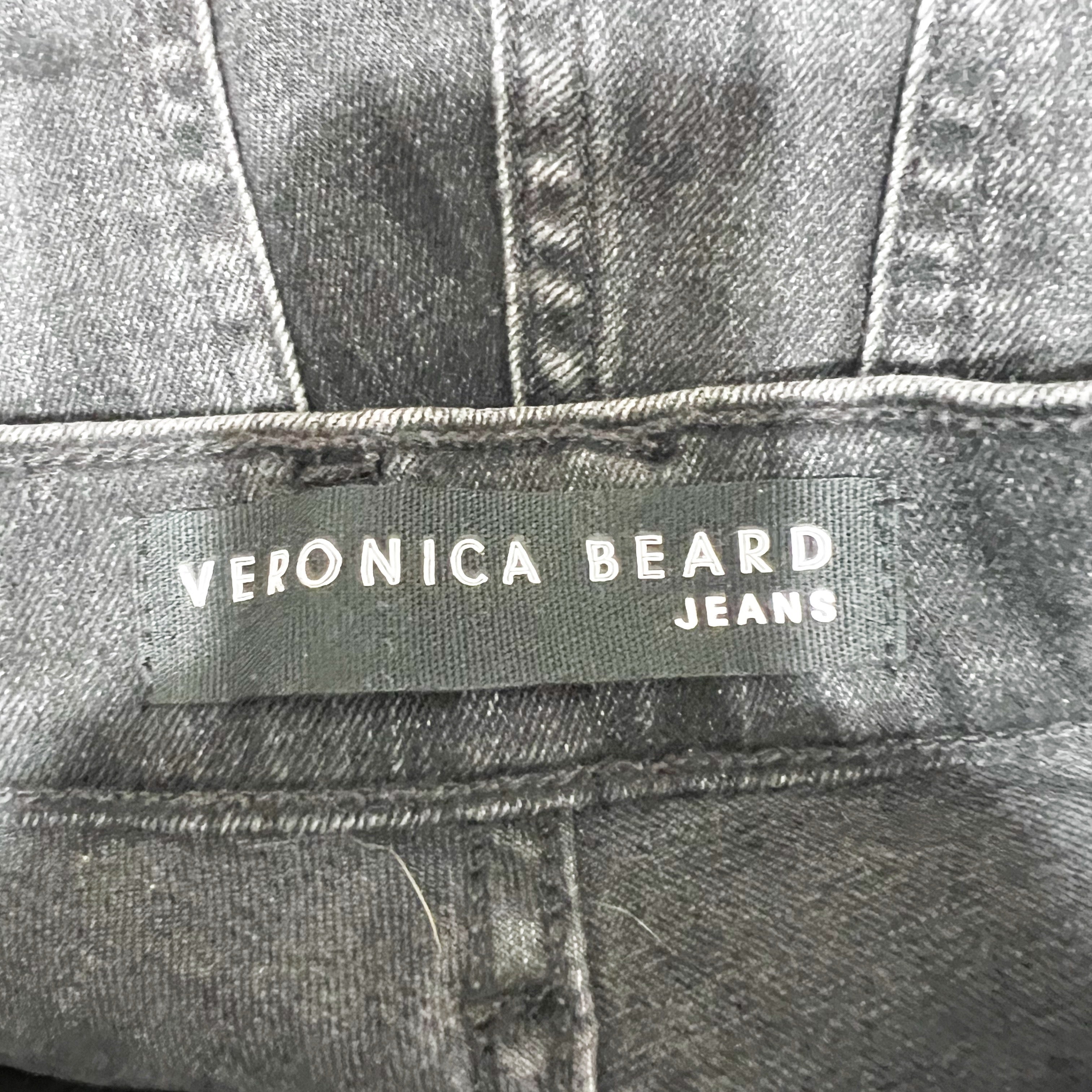 Veronica Beard Ryleigh Slim Straight Cotton Stretch Denim Jeans Washed Onyx 26/2