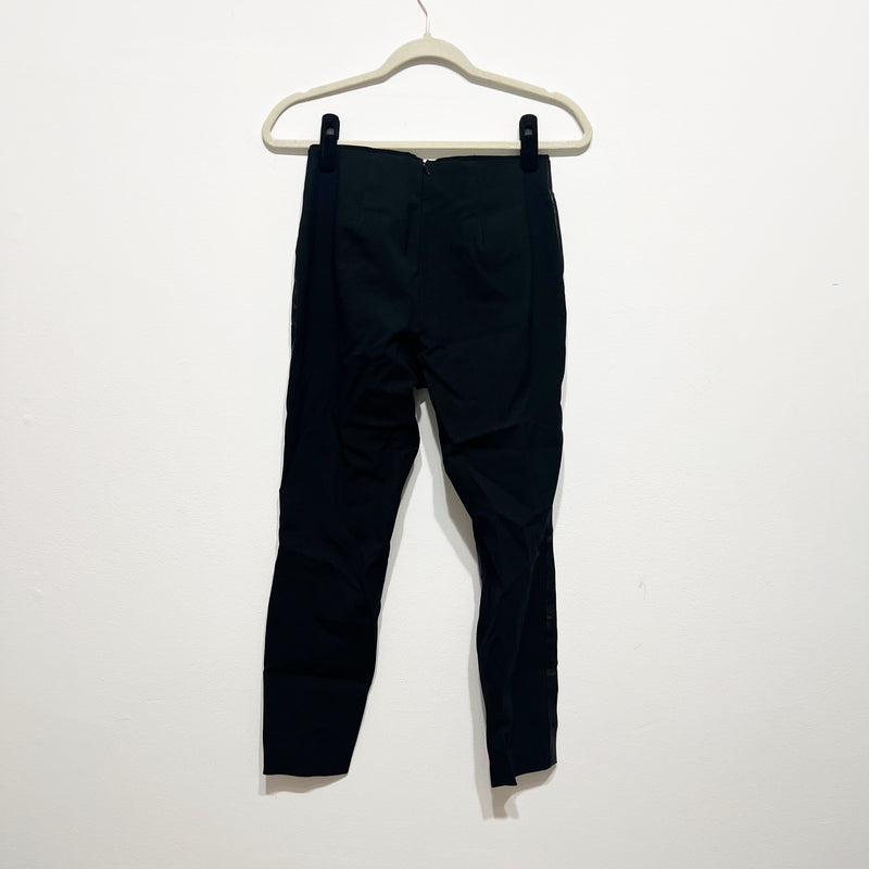 Rag &amp; Bone Women's Genuine Lamb Leather Mid Rise Ankle Crop Leggings Pant Black