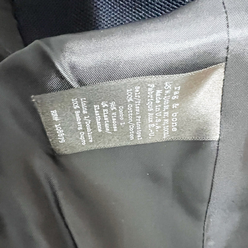 Rag &amp; Bone Women's Cotton Woven Blue Black Colorblock One Button Blazer Jacket 4