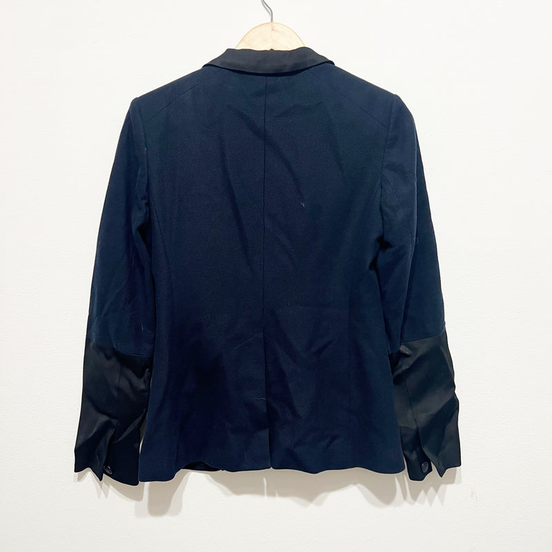 Rag &amp; Bone Women's Cotton Woven Blue Black Colorblock One Button Blazer Jacket 4