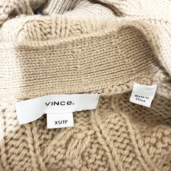 Vince Women's Wool Cashmere Oversized Twisted Cable Knit Button Front Cardigan