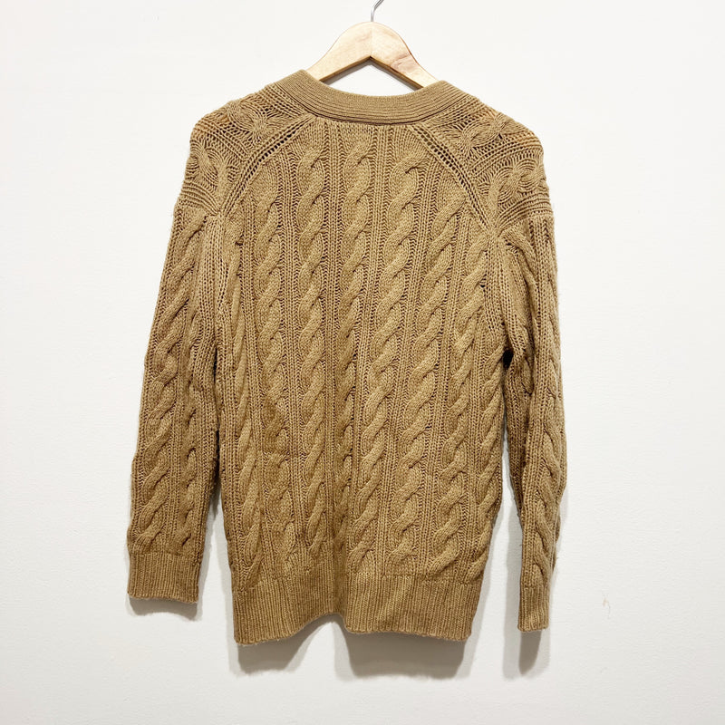 Vince Women's Wool Cashmere Oversized Twisted Cable Knit Button Front Cardigan
