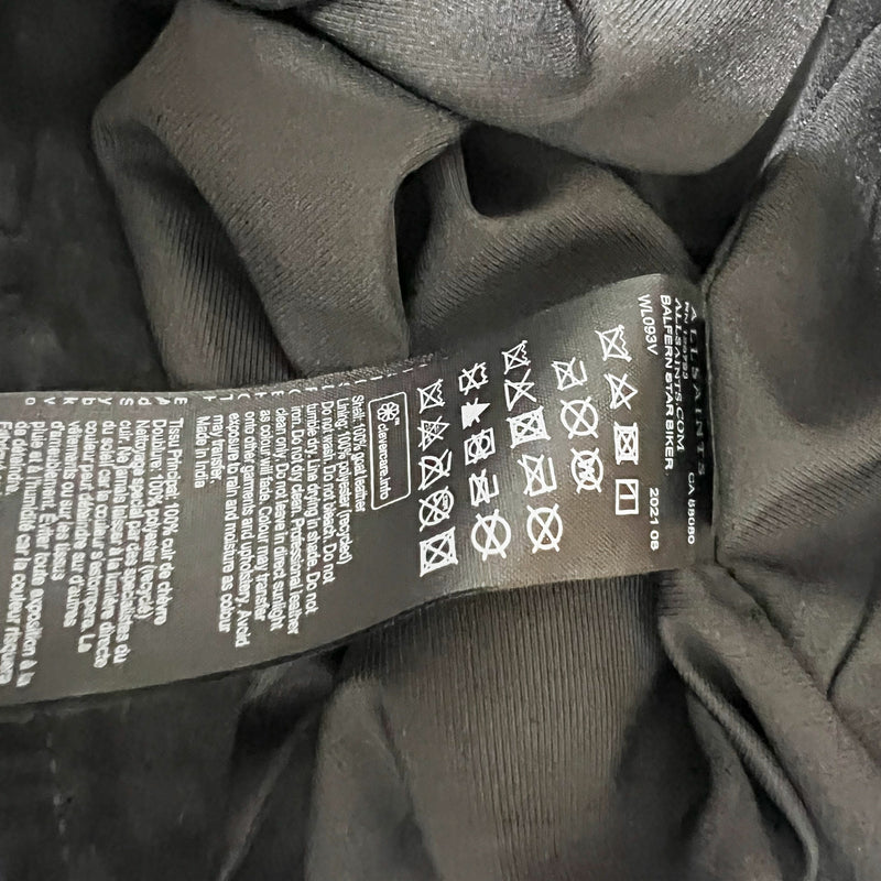 All Saints Women's Balfern Genuine Suede Leather Star Studded Embellished Jacket