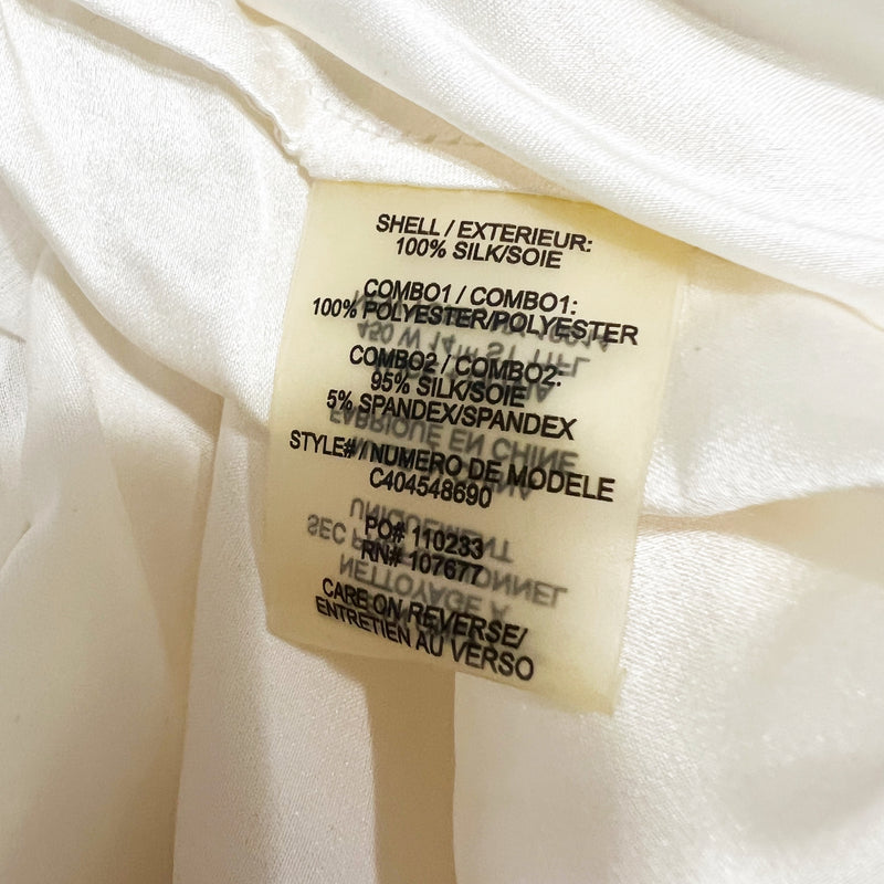 Alice And Olivia Silk Chiffon Ruffle Overlay Mini Pullover Dress White M