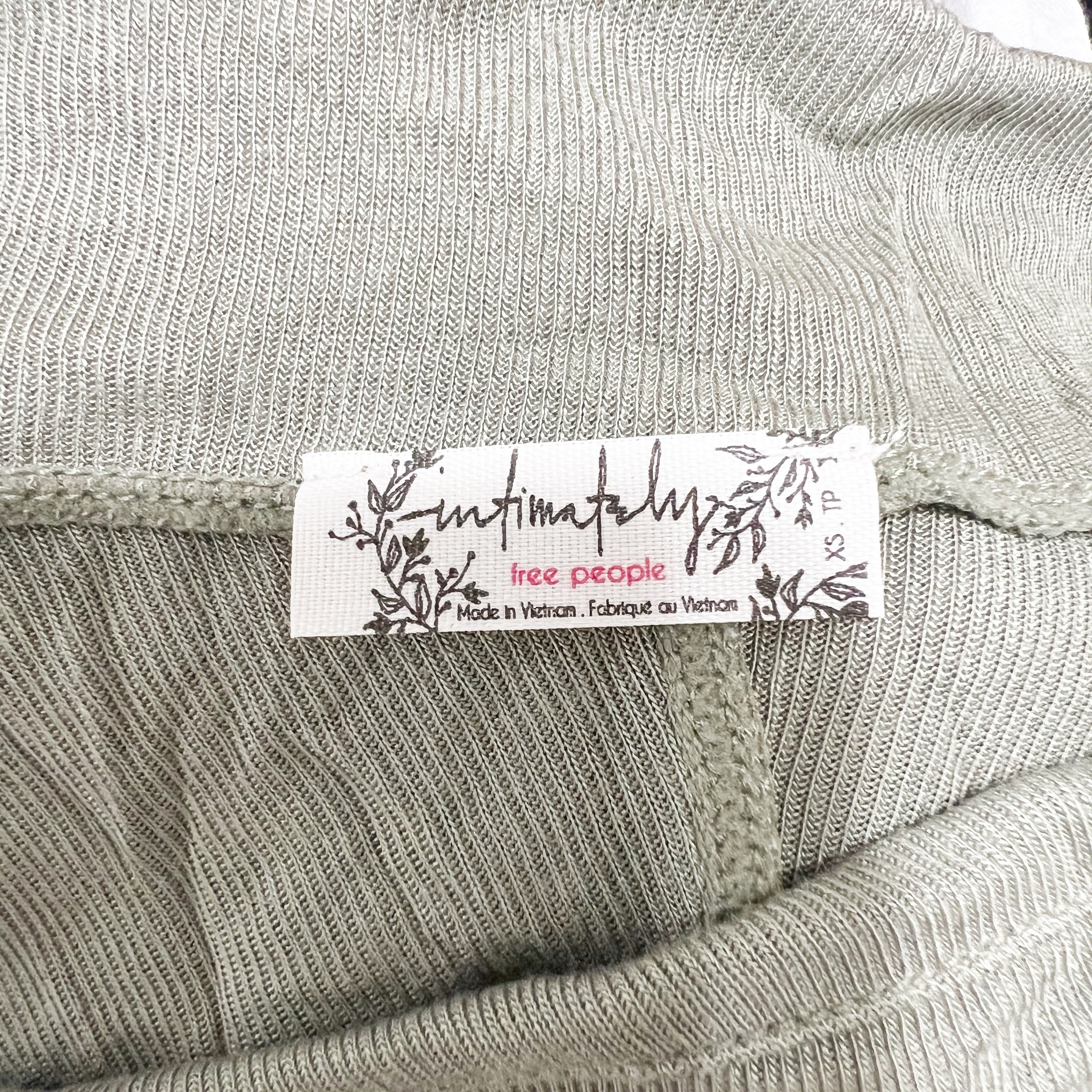 Free People Intimately Night We Met Long Sleeve Off Shoulder Shirt Ivy League XS