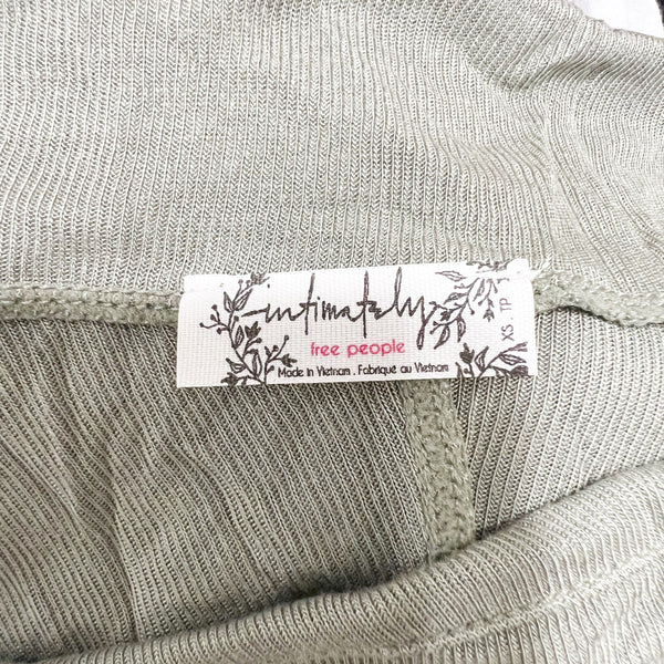 Free People Intimately Night We Met Long Sleeve Off Shoulder Shirt Ivy League XS