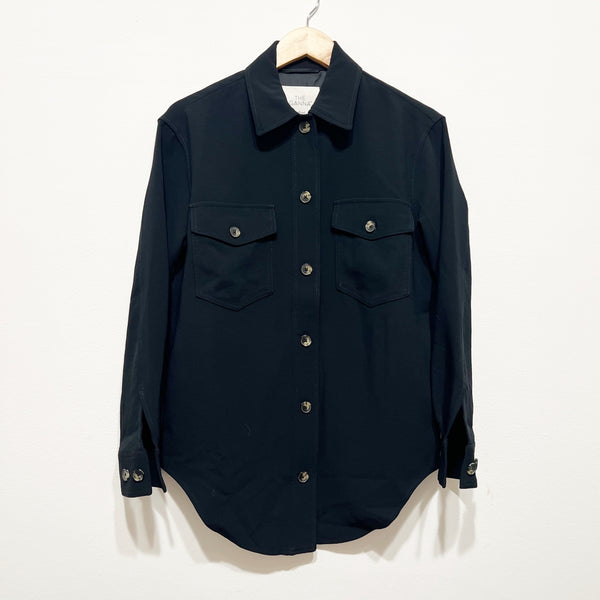 Wilfred Aritzia The Ganna Collared Long Sleeve Button Down Crepe Shirt Black XS