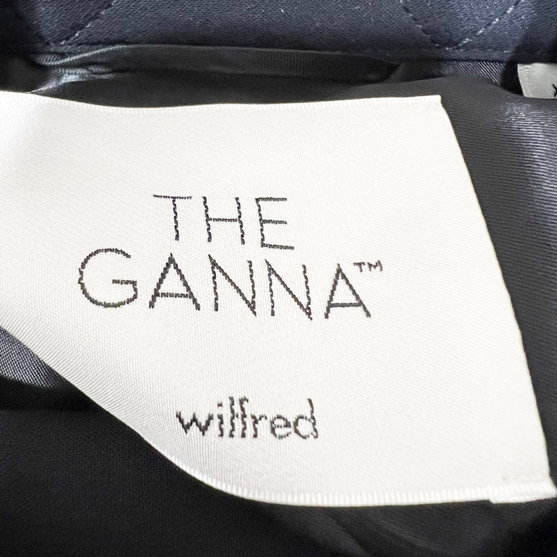 Wilfred Aritzia The Ganna Collared Long Sleeve Button Down Crepe Shirt Black XS