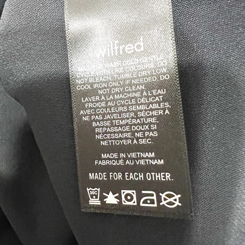 Wilfred Aritzia The Ganna Collared Long Sleeve Button Down Crepe Shirt Black XS