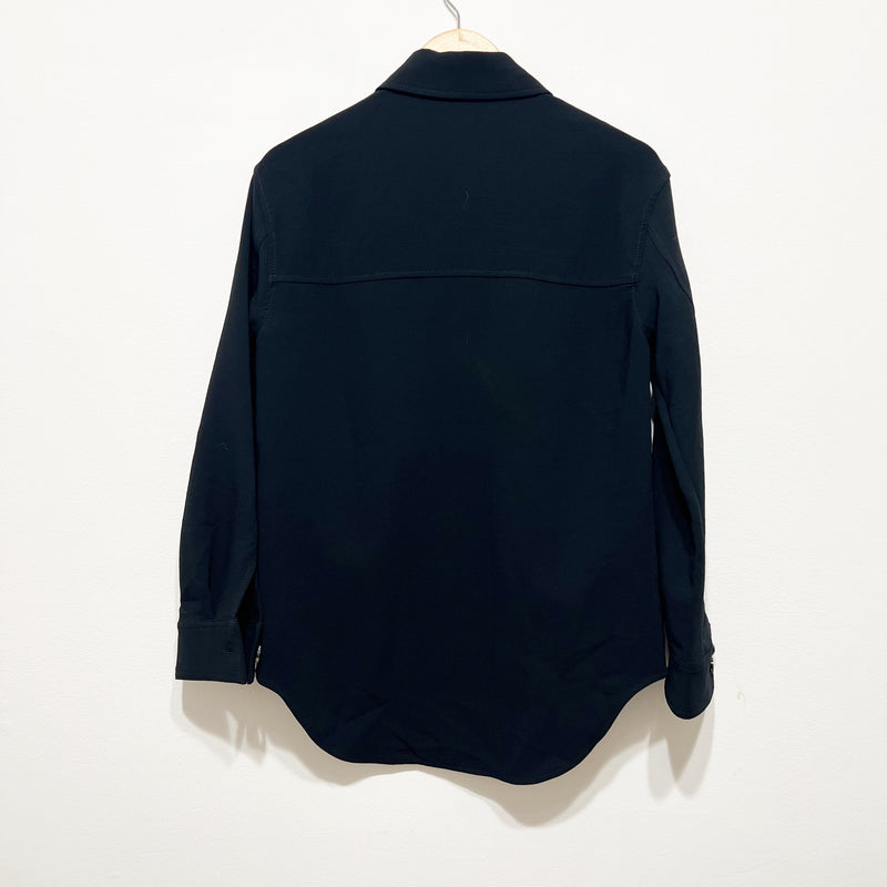 Wilfred Aritzia The Ganna Collared Long Sleeve Button Down Crepe Shirt Black XS