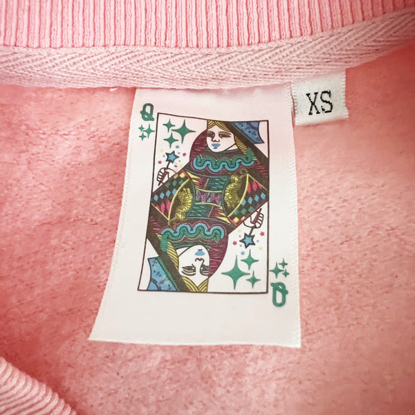 Queen Of Sparkles Crystal Jewel Rhinestone Fringe Heart Embellished Sweatshirt